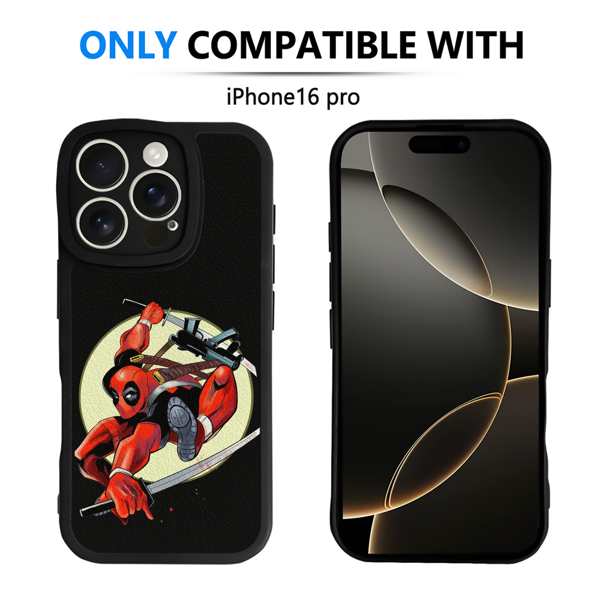 （画像用） Deadpool デッドプール 【iPhone 16シリーズ対応】シリコンスマホケース（レザー調） 材質：シリコン
